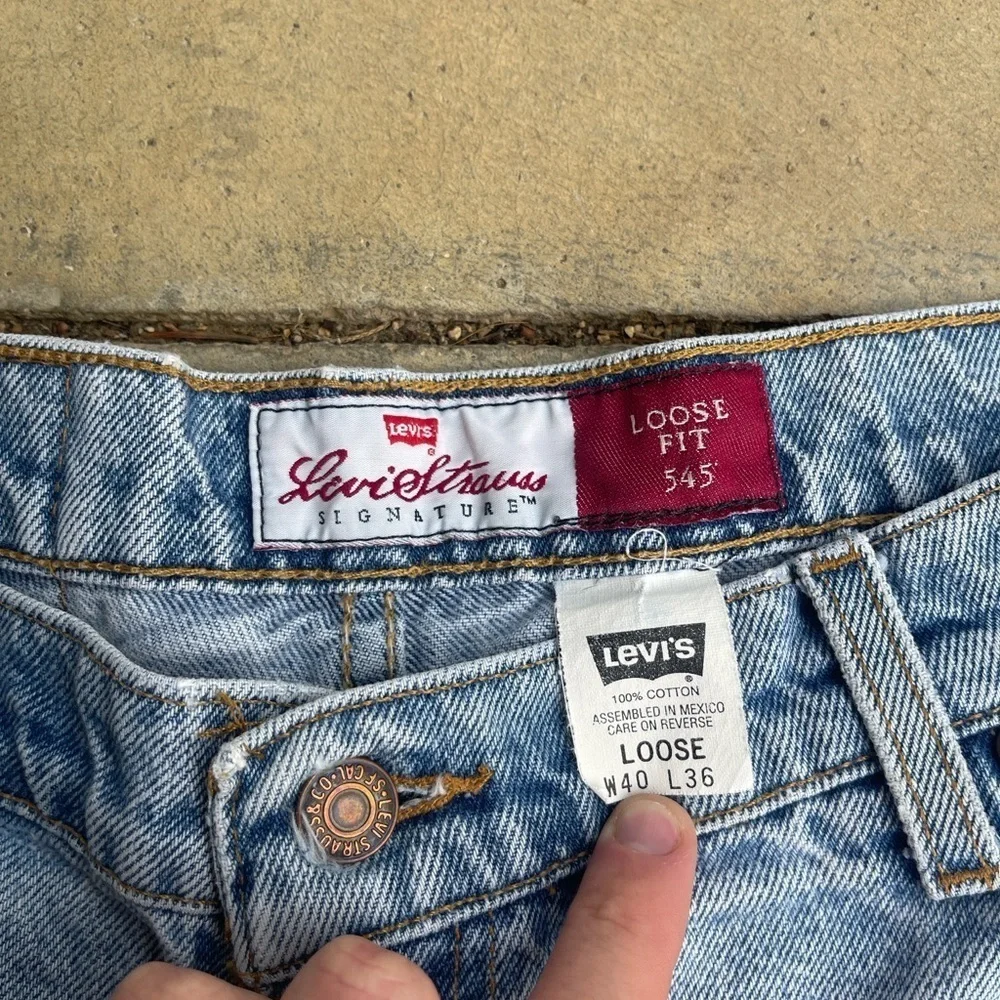 Vintage 90s 00s Levi’s 545 Brown Tab Jeans 40x36 loose fit light wash